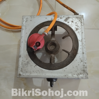 সিংগেল গ্যাসের চুলা রেগুলেটর ও পাইপসহ